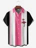 Moisture-wicking Cinco de Mayo Flamingo Chest Pocket Bowling Shirt