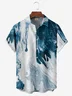 Hardaddy Men's Oil Painting Line Series Printing Casual Breathable Hawaiian Short Sleeve Shirt