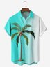 Moisture-wicking Coconut Tree Gradient Chest Pocket Hawaiian Shirt