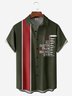 Breathable Memorial Day Chest Pocket Bowling Shirt