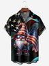 Moisture-wicking American Flag Gnome Chest Pocket Hawaiian Shirt