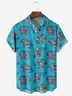 Moisture-Wicking Shark Print Chest Pocket Hawaiian Shirt