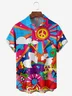 Moisture-wicking Breathable Hippie Peace Chest Pocket Hawaiian Shirt