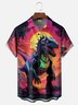 Moisture-Wicking Tropical Plant T-rex Print Shirt