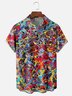 Moisture-wicking Abstract Art Chest Pocket Hawaiian Shirt