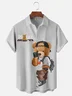 Moisture-wicking Breathable Bear Chest Pocket Hawaiian Shirt