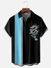 Hardaddy Moisture-wicking Dragon Pattern Chest Pocket Bowling Shirt