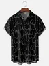 Hardaddy Moisture-wicking Art Abstract Line Drawing Chest Pocket Hawaiian Shirt