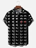 Hardaddy Moisture-wicking Abstract Lines Eyes Painting Chest Pocket Hawaiian Shirt