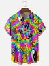 Moisture-wicking Alien Mushroom Chest Pocket Hawaiian Shirt