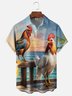 Hardaddy Moisture-wicking Rooster Chest Pocket Hawaiian Shirt