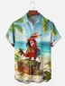 Moisture-Wicking Pirate Treasure Parrot Hawaiian Shirt