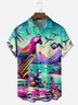 Moisture-wicking Tropical Parrot Chest Pocket Hawaiian Shirt