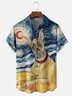 Moisture-wicking Art Oil Painting Dog Chest Pocket Hawaiian Shirt