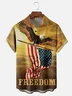 Moisture-wicking American Flag American Eagle Chest Pocket Hawaiian Shirt