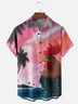 Moisture-wicking Coconut Tree Chicken Chest Pocket Hawaiian Shirt