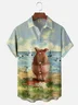 Moisture-wicking Spoof Beach Pig Chest Pocket Hawaiian Shirt