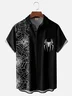 Mens Halloween Spider Print Front Buttons Soft Breathable Casual Hawaiian Shirt