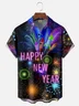 Hardaddy New Year Chest Pocket Short Sleeve Casual Shirt
