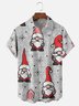 Hardaddy Men's Christmas Santa Print Casual Breathable Short Sleeve Shirt