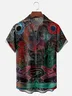 Moisture-wicking Egyptian Art Painting Chest Pocket Hawaiian Shirt