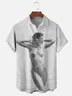 Moisture-wicking Abstract Human Chest Pocket Hawaiian Shirt