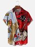 Moisture-wicking Dice Playing Cards Chest Pocket Hawaiian Shirt