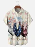 Moisture-wicking American Flag Chicken Chest Pocket Hawaiian Shirt