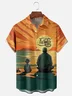 Moisture-wicking Father's Day Illustration Chest Pocket Hawaiian Shirt