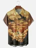 Moisture-wicking Airplane Painting Chest Pocket Hawaiian Shirt