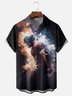 Moisture-wicking American Football Art Painting Chest Pocket Hawaiian Shirt
