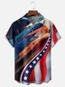 Moisture -wicking American Flag Airplane Chest Pocket Hawaiian Shirt