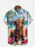 Moisture Wicking Cow Vacation Hawaiian Shirt