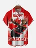 Moisture-wicking Canada Day Chest Pocket Hawaiian Shirt