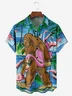 Tall Size Moisture Wicking Wild Man Flamingo Hawaiian Shirt