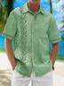 Moisture Wicking Leaves Stripes Hawaiian Bowling Shirt