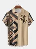 Moisture-wicking Western Cowboy Ethnic Chest Pocket Bowling Shirt