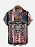 Moisture wicking American cowboy skull Hawaiian shirt