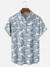 Tall Size Moisture-wicking Sharks Chest Pocket Hawaiian Shirt