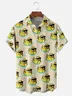 Moisture-wicking Art Duck Swimming Chest Pocket Hawaiian Shirt