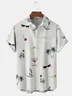 Tall Size Moisture-wicking Aloha Palm Chest Pocket Hawaiian Shirt