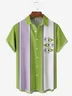 Tall Size Moisture-wicking Geometric Chest Pocket Bowling Shirt