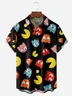 Tall Size Moisture-wicking Cartoon Pattern Chest Pocket Hawaiian Shirt