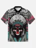 Moisture-wicking Skeleton Indian Warrior Hawaiian Shirt