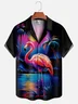 Moisture-wicking Flamingo Hawaiian Shirt