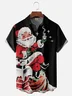 Vintage Joyful Cozy Santa Graphic Short Sleeves Shirts