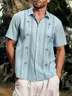 Tall Size Coconut Tree Print Short Sleeve Bowling Shirt