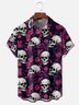 Moisture-Wicking Skull Floral Chest Pocket Hawaiian Shirt