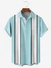 Tall Size Moisture Wicking Geometric Chest Pocket Bowling Shirt