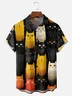 Moisture Wicking Gradient Color Abstract Cat Chest Pocket Hawaiian Shirt